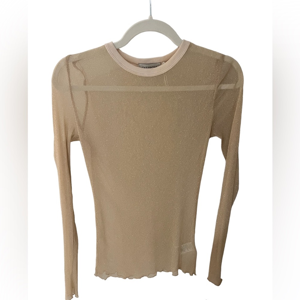 Brand: Out from under / Champagne Color Shimmer Sheer Long Sleeve Shirt / NEW